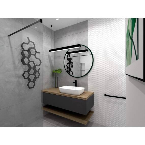 GOLD&CHROME UNIQUE DESIGN Dekorative Wandspiegel Rund ⌀83 cm mit Aluminiumrahmen - Spiegel Rund Schwarz mit Teflon beschichtet Spiegeloberfläche - Spiegel Wand Pulverbeschichteter Spiegelrahmen 2 cm