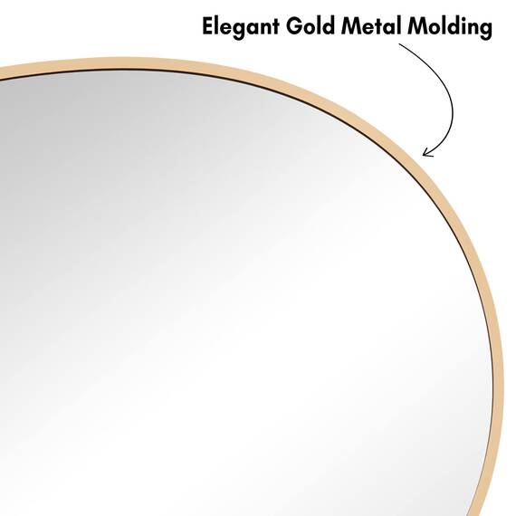 Americanflat 81 cm Gerahmter Gold Runder Spiegel für Badezimmer, Schlafzimmer, Eingangsbereich, Wohnzimmer - Großer Kreis für Wanddekoration