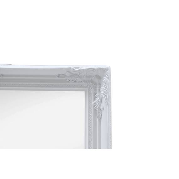 Rococo by Casa Chic - Weißer Shabby Chic Spiegel zum Hinstellen oder Aufhängen - Handgefertigt - Barock - Groß - 130x45 cm - Antik Weiß - Facettenschliff