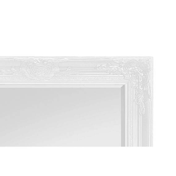 Rococo by Casa Chic - Weißer Shabby Chic Wandspiegel - 90 x 60 cm - Handgefertigter Spiegel - Barock - Groß - Massivholz - Antik Weiss