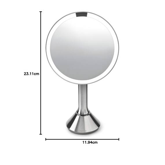 simplehuman, 20cm, Sensorspiegel, 5-fache Vergrößerung, gebürsteter Stahl, 5 Jahre Garantie