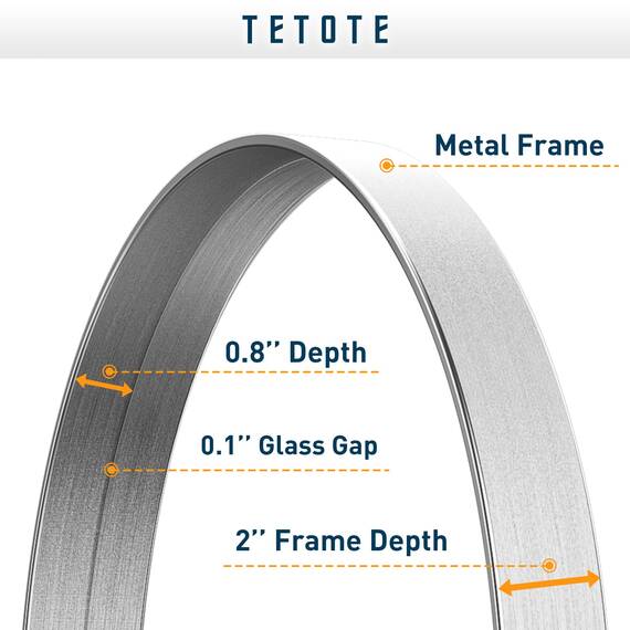 TETOTE Silberner runder Spiegel für Badezimmer, 76,2 cm, moderner Kreisspiegel, Wandmontage, gebürsteter silberfarbener Metallrahmen, Eingangsbereich, dekorativer Bauernhaus-Schminkspiegel