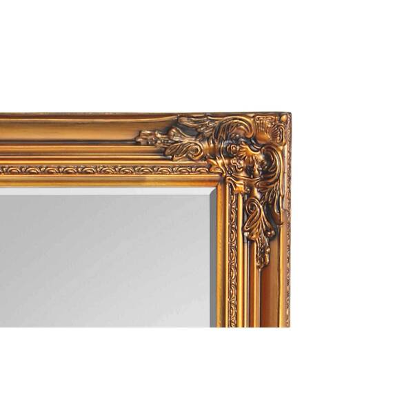 Rococo by Casa Chic - Goldener Shabby Chic Spiegel zum Hinstellen oder Aufhängen - Handgefertigt - Barock - Groß - 130x45 cm - Antik Gold - Facettenschliff