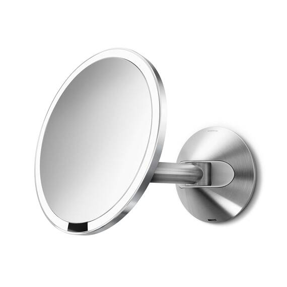 simplehuman, ST3020, 20cm, Sensorspiegel mit Wandhalterung, wiederaufladbar, 5-fache Vergrößerung, dunkel bronzefarbener Edelstahl, 5 Jahre Garantie