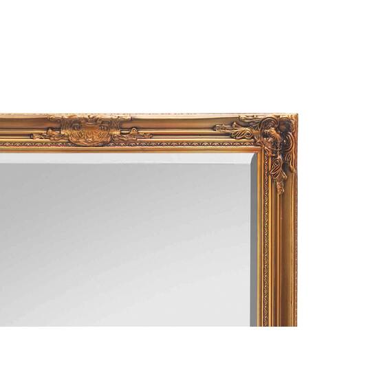Rococo by Casa Chic - Wandspiegel aus Massivholz im Shabby-Chic-Stil, extra groß, 140 x 75 cm, Gold