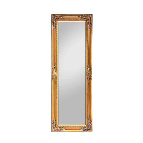Rococo by Casa Chic - Goldener Shabby Chic Spiegel zum Hinstellen oder Aufhängen - Handgefertigt - Barock - Groß - 130x45 cm - Antik Gold - Facettenschliff