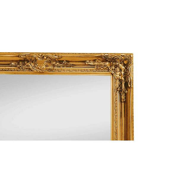 Rococo by Casa Chic - Goldener Shabby Chic Wandspiegel - 90 x 60 cm - Handgefertigter Spiegel - Barock - Groß - Massivholz - Antik Gold
