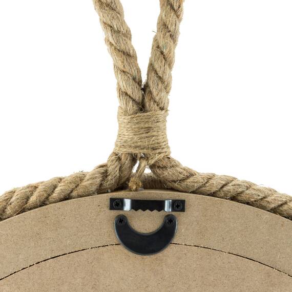 Stonebriar Small Vintage Nautical Round Wall Mirror with Rope Wrapped Trim and Hanging Loop