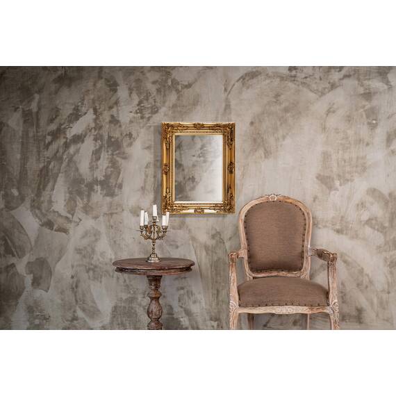 Rococo by Casa Chic - Goldener Shabby Chic Spiegel - Massivholz - Handgefertigt - Barock - 42x53 cm - Antik Gold