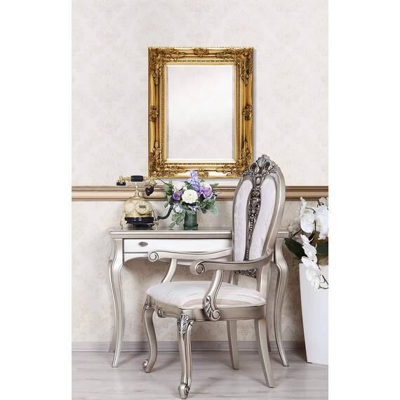 Rococo by Casa Chic - Goldener Shabby Chic Spiegel - Massivholz - Handgefertigt - Barock - 42x53 cm - Antik Gold