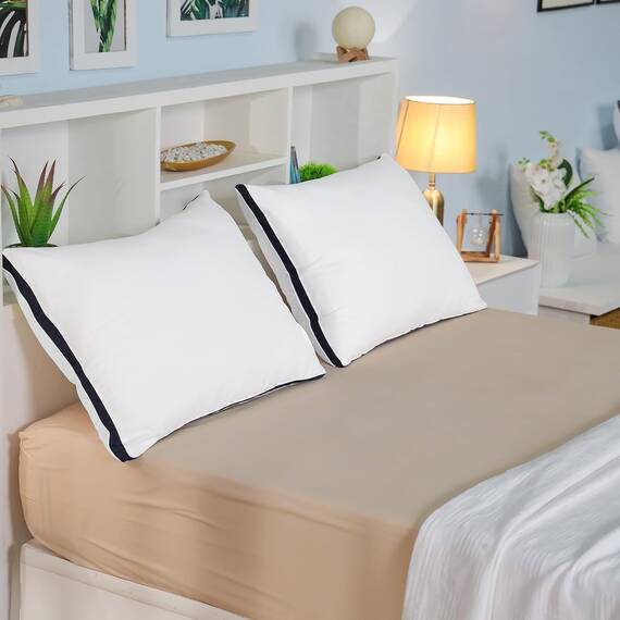 Utopia Bedding Kopfkissen (2er Set), 40 x 70 cm Schlafkissen, Gebürsteter Stoff Bezug Bettkissen, Premium Qualität Weich et Atmungsaktiv Kissen (Marineblau)