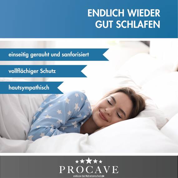 PROCAVE Feinflanell - Schutzbezug für Seitenschläfer-Kissen in der Größe 40 x 145 cm aus 100% Baumwolle - Made in Germany - Body Pillow waschbar - schützt das Kissen