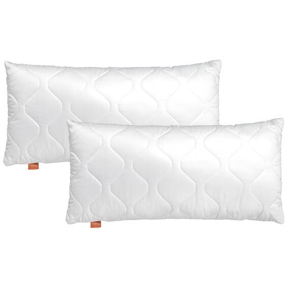 sleepling Kopfkissen 40x80 cm 2er Set, Allergiker Kissen, waschbar, Made in EU, Ökotex, langes Schlafkissen 40 x 80, Bettkissen, Pillow, 2 Stück, Komfort 100
