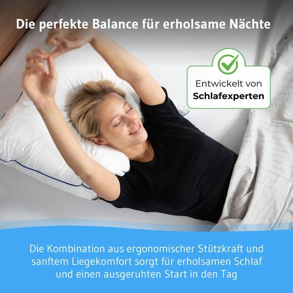 Kopfkissen 80x80 inSPIRO 2er Set, Ergonomisches Schlaf-Kissen von Schlafexperten entwickelt, 80 x 80 cm pillow für Seitenschläfer, Rückenschläfer, Bauchschläfer, Nackenstützkissen für Allergiker