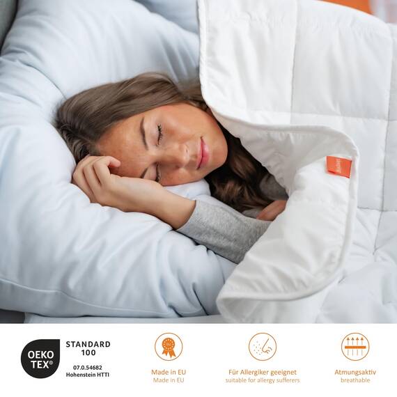 sleepling Kopfkissen 40x80 cm 2er Set, Allergiker Kissen, waschbar, Made in EU, Ökotex, langes Schlafkissen 40 x 80, Bettkissen, Pillow, 2 Stück, Komfort 100