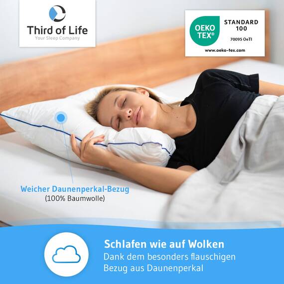 Kopfkissen 70x90 inSPIRO, Premium Kissen von Schlafexperten entwickelt, Ergonomisches Schlafkissen für Seitenschläfer, Rückenschläfer, Bauchschläfer, Ideales HWS Nackenstützkissen, Pillow made in EU