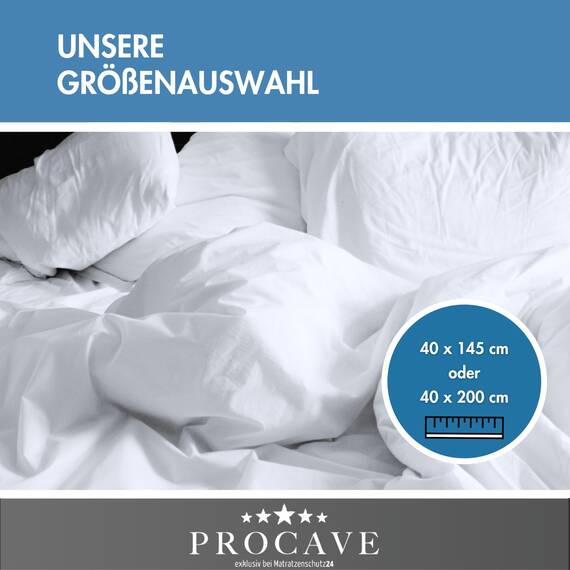 PROCAVE Feinflanell - Schutzbezug für Seitenschläfer-Kissen in der Größe 40 x 145 cm aus 100% Baumwolle - Made in Germany - Body Pillow waschbar - schützt das Kissen
