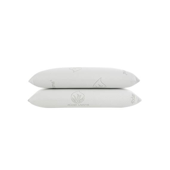 Todocama - Memory-Kissen, Aloe Vera, 2 Stück, 70 cm, Weiß