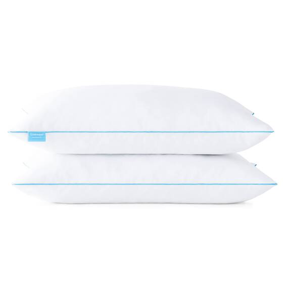 Linenspa 50x70 cm Kopfkissen – 2er Set – Mittelfestes Kissen – Öko-Tex – aus zerkleinerten Memory Foam Flocken, Weiß