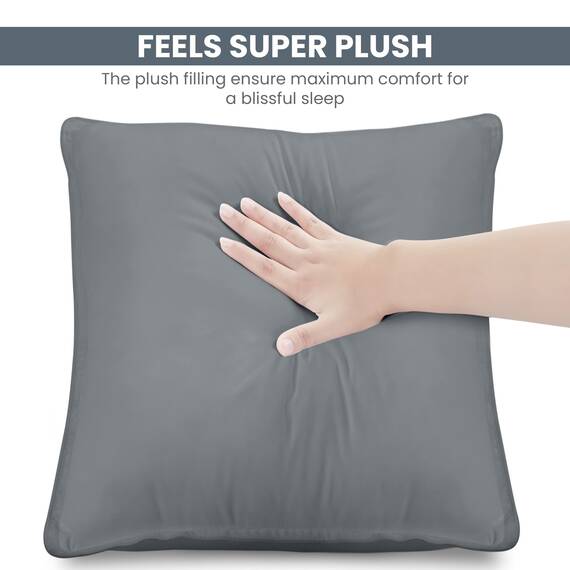 Utopia Bedding KopfKissen (2er Set), 65 x 65 cm Schlafkissen, Atmungsaktiv et Weich Kissen (Grau)