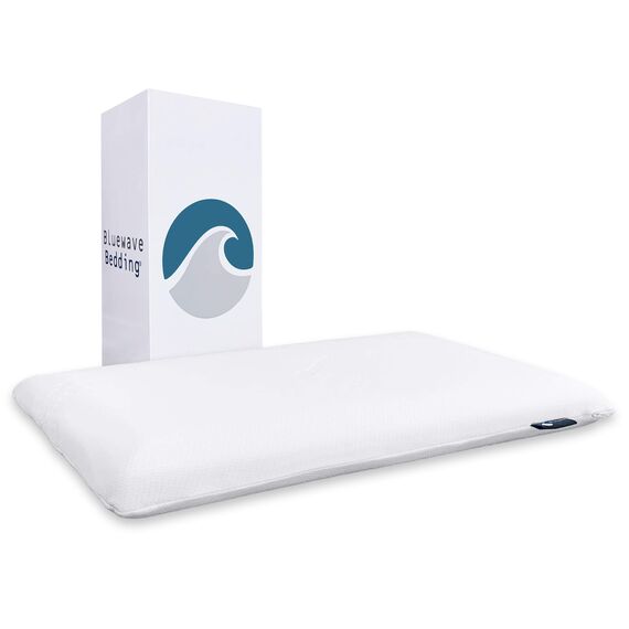 Bluewave Bedding sehr flaches Hyper Slim Gel-Memoryschaum-Kissen für Bauch- und Rückenschläfer, niedriges, flaches Design für Halswirbelsäulenausrichtung, tieferen Schlaf, 5,7 cm hoch, Standardgröße