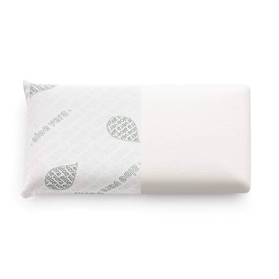Textilhome – Reisekissen 43x24 cm | Ergonomisches Nackenkissen aus Memory-Foam mit Aloe Vera Bezug, atmungsaktiv & waschbar, inklusive Tragetasche | Flugzeug, Zug, Camping.