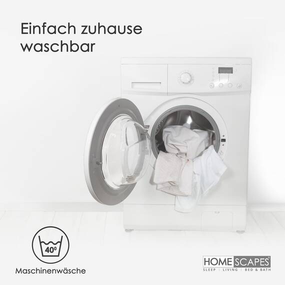 Homescapes Kopfkissen-Paar, 2 mittelfeste Federkissen 48 x 74 cm im Set, natürliches Schlafkissen mit 100% Entenfeder-Füllung, Responsible-Down-Standard- und Oeko-Tex-zertifiziertes Schlafkissen
