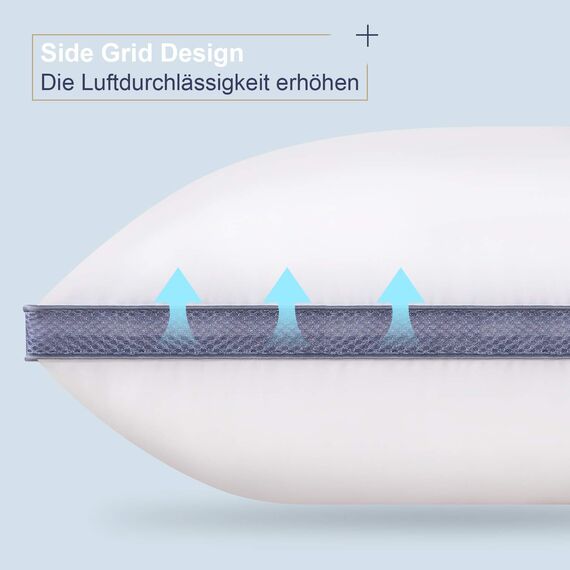BedStory Kopfkissen 40x80, 2er Set Kissen 40x80, 2x850g 100% Mikrofaser, Stützendes, Atmungsaktives Schlafkissen, Geeignet für Seitenschläfer, Rückenschläfer und Bauchschläfer, Weiß