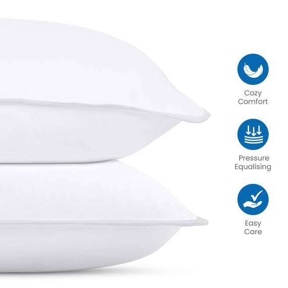 Utopia Bedding KopfKissen (2er Set), 60 x 60 cm Schlafkissen, Atmungsaktiv et Weich Kissen (Weiß)