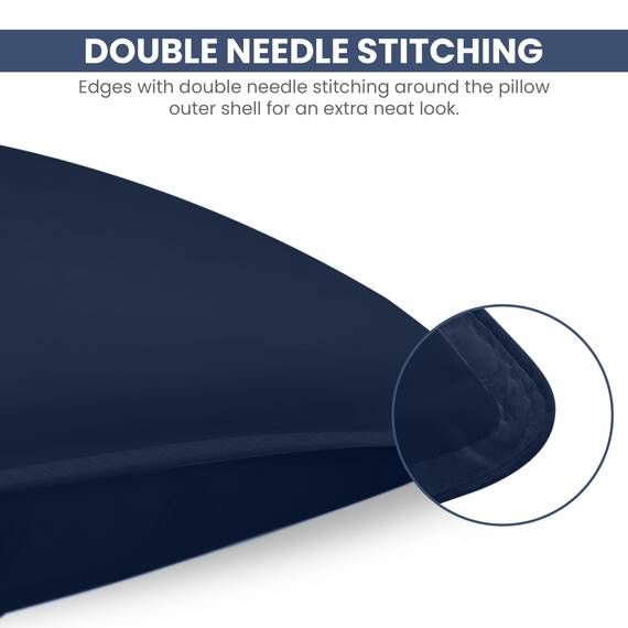 Utopia Bedding KopfKissen (2er Set), 50 x 70 cm Schlafkissen, Atmungsaktiv et Weich Kissen (Marineblau)