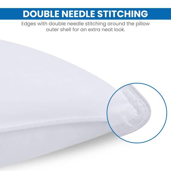 Utopia Bedding KopfKissen (2er Set), 40 x 80 cm Schlafkissen, Atmungsaktiv et Weich Kissen (Weiß)