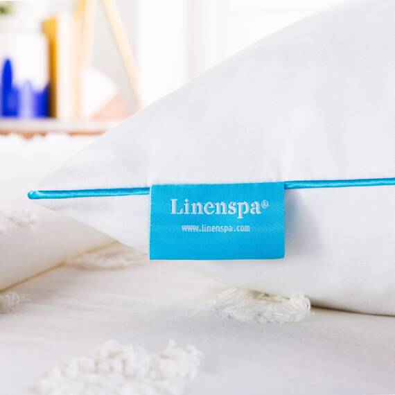 Linenspa 50x70 cm Kopfkissen – 2er Set – Mittelfestes Kissen – Öko-Tex – aus zerkleinerten Memory Foam Flocken, Weiß
