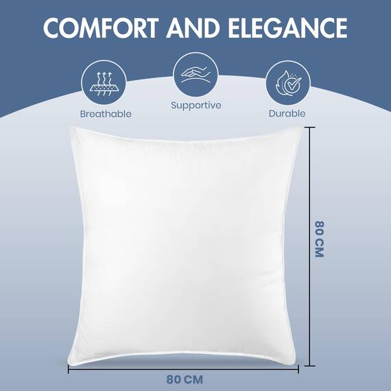 Utopia Bedding KopfKissen (2er Set), 80 x 80 cm Schlafkissen, Atmungsaktiv et Weich Kissen (Weiß)