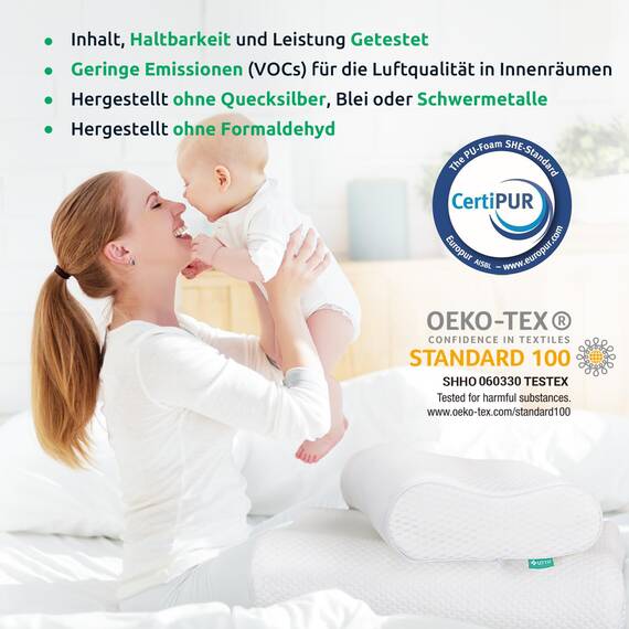 UTTU Memory Foam Kissen, Kopfkissen zur Linderung von Nackenschmerzen, Ergonomisches Nackenkissen Sandwichkissen, verstellbares Memory Schaum Kissen 60x35x13/11cm