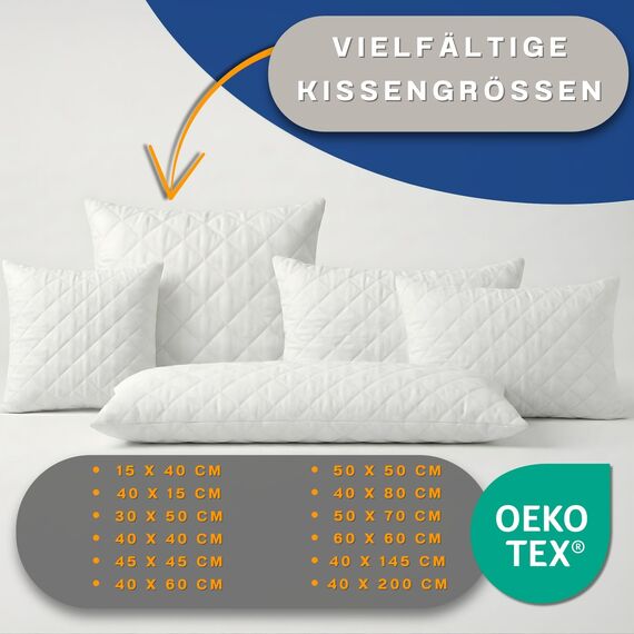 Amazinggirl Kopfkissen 50x70 cm - Kissen Allergiker Schlafkissen Polster Pillow Made in EU und Pillows for Sleeping 70 x 50 Bett Kissens für Schlafen Oeko-Tex Weiß