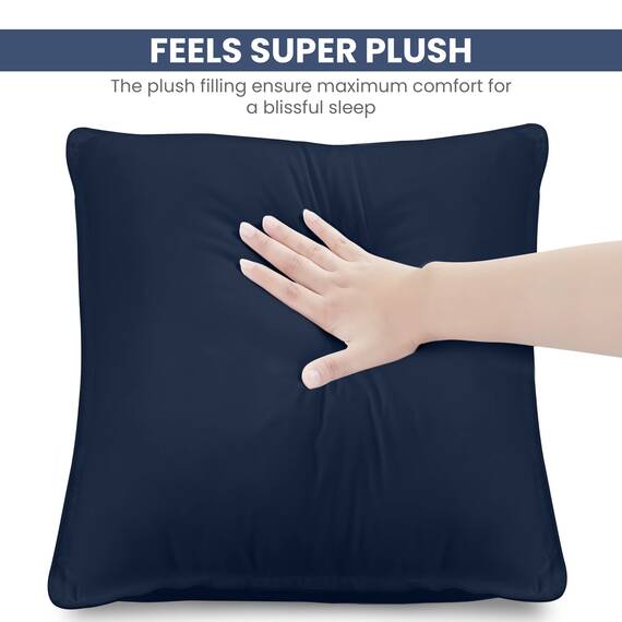 Utopia Bedding KopfKissen (2er Set), 65 x 65 cm Schlafkissen, Atmungsaktiv et Weich Kissen (Marineblau)