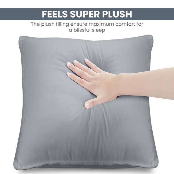 Utopia Bedding KopfKissen (2er Set), 60 x 60 cm Schlafkissen, Atmungsaktiv et Weich Kissen (Grau)