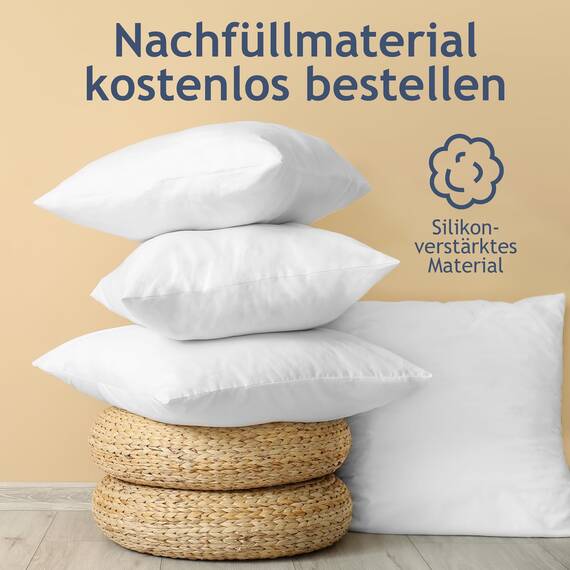 Blumtal Kopfkissen 80x80 cm 2er Set - Nackenkissen mit anpassbarer Füllung - 100% Mikrofaser & waschbar bis 95 Grad - höhenverstellbares Kissen mit Paspel - für erholsamen Schlaf