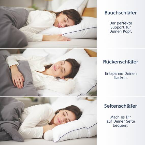 Blumtal Kopfkissen 40x80 cm - Nackenkissen mit anpassbarer Füllung - 100% Mikrofaser & waschbar bis 95 Grad - höhenverstellbares Kissen