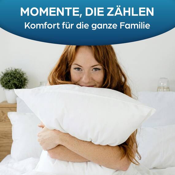 Flowen Kopfkissen 80x80 cm Kissen für Bett 80 x 80 1 Stück Bettkissen Hypoallergene Anti-Milben Weiche Kissenfüllung mit Weicher Gesteppter Kopfkissenbezug 100% Polyester Schlafkissen