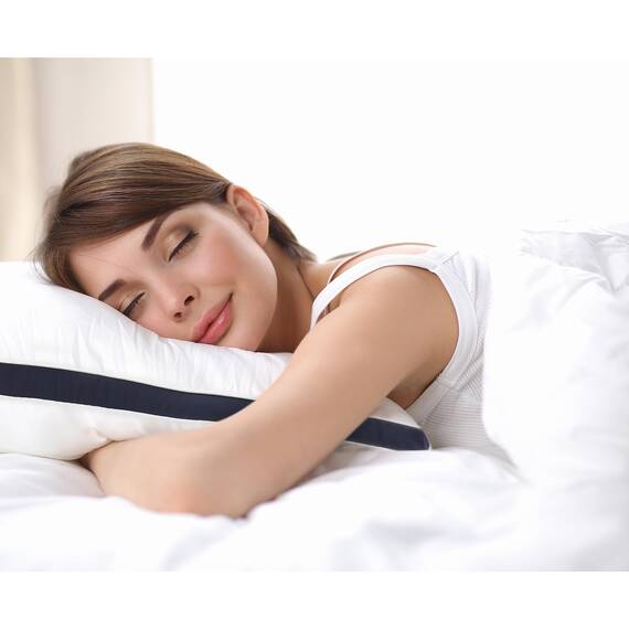 Utopia Bedding Kopfkissen (2er Set), 80 x 80 cm, Gebürsteter Stoff Bezug, Hohlfaser Füllung, Premium Qualität Weich und Atmungsaktiv, Marineblau