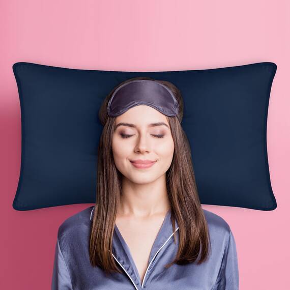 Utopia Bedding KopfKissen (2er Set), 40 x 80 cm Schlafkissen, Atmungsaktiv et Weich Kissen (Marineblau)