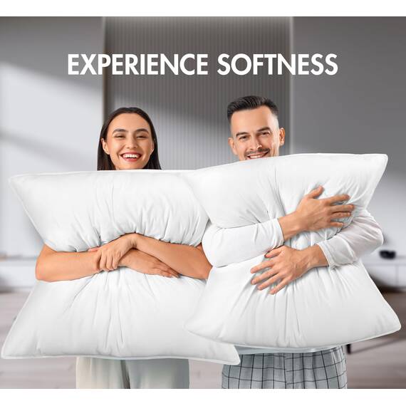Utopia Bedding KopfKissen (2er Set), 80 x 80 cm Schlafkissen, Atmungsaktiv et Weich Kissen (Weiß)