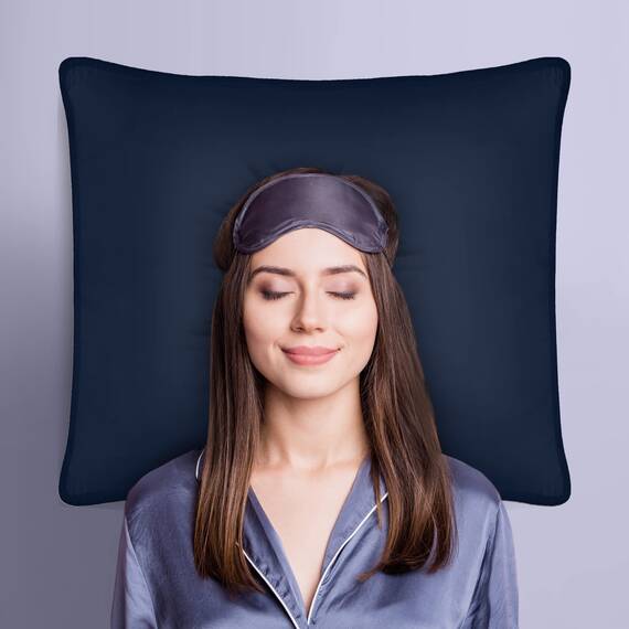 Utopia Bedding KopfKissen (2er Set), 60 x 60 cm Schlafkissen, Atmungsaktiv et Weich Kissen (Marineblau)