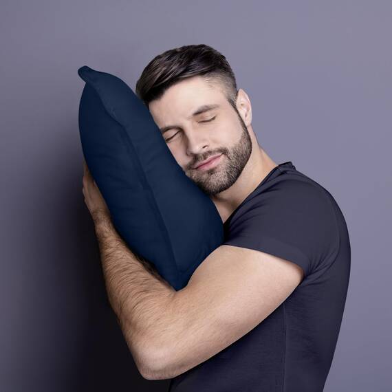 Utopia Bedding KopfKissen (2er Set), 40 x 80 cm Schlafkissen, Atmungsaktiv et Weich Kissen (Marineblau)