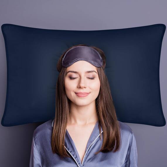 Utopia Bedding KopfKissen (2er Set), 50 x 70 cm Schlafkissen, Atmungsaktiv et Weich Kissen (Marineblau)