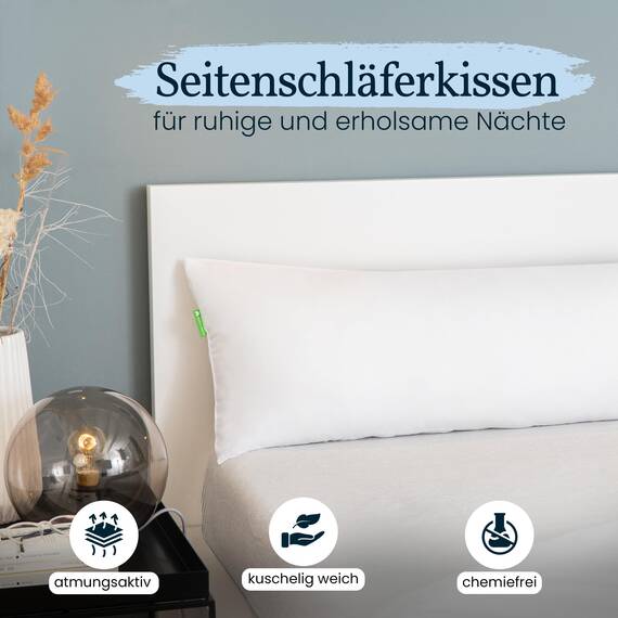 Gentle North Hochwertiges Seitenschläferkissen 40x145 cm - Langes Kissen für Seitenschläfer - Körperkissen - Körperkissen für Erwachsene mit Mikrofaser-Füllung 40 x 145 cm lang - –kotex - Schlafkissen