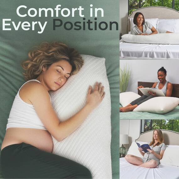 Snuggle-Pedic Extrem luxuriöses, geschreddertes Memory-Foam-Körperkissen in voller Größe mit atmungsaktivem, Kool-Flow-Kissenbezug - passend für 20 x 54 Zoll Körperkissenbezüge und -bezüge