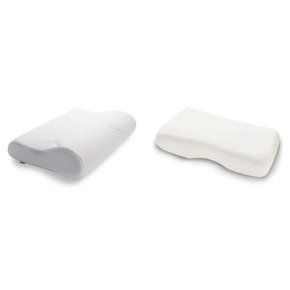TEMPUR Kissen Set mit Füllung und Bezug, Original Kopfkissen Größe S mit Jersey-Kissenbezug (beige)