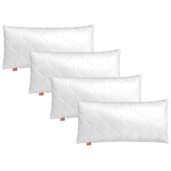 sleepling Kopfkissen 40x80 cm 4er Set, Allergiker Kissen, waschbar, Made in EU, Ökotex, langes Schlafkissen 40 x 80, Bettkissen, Pillow, 4 Stück, Komfort 100